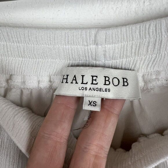 Hale Bob Pants XS Womens White Orange Side Stripes Straight Leg Drawstring Lined - Picture 2 of 8